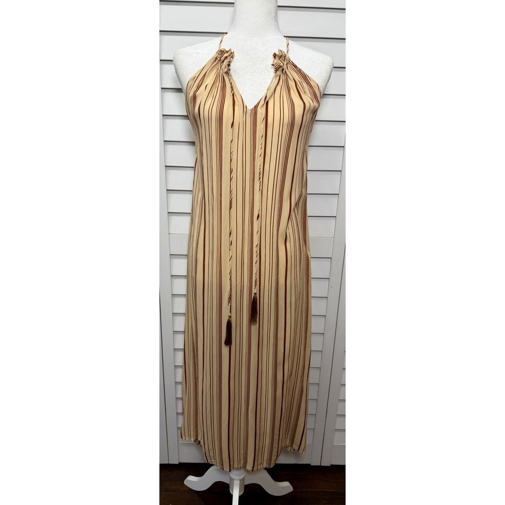 Natalie Martin Marlien Striped Maxi Halter Dress Revolve Women's Size Medium - Picture 2 of 7